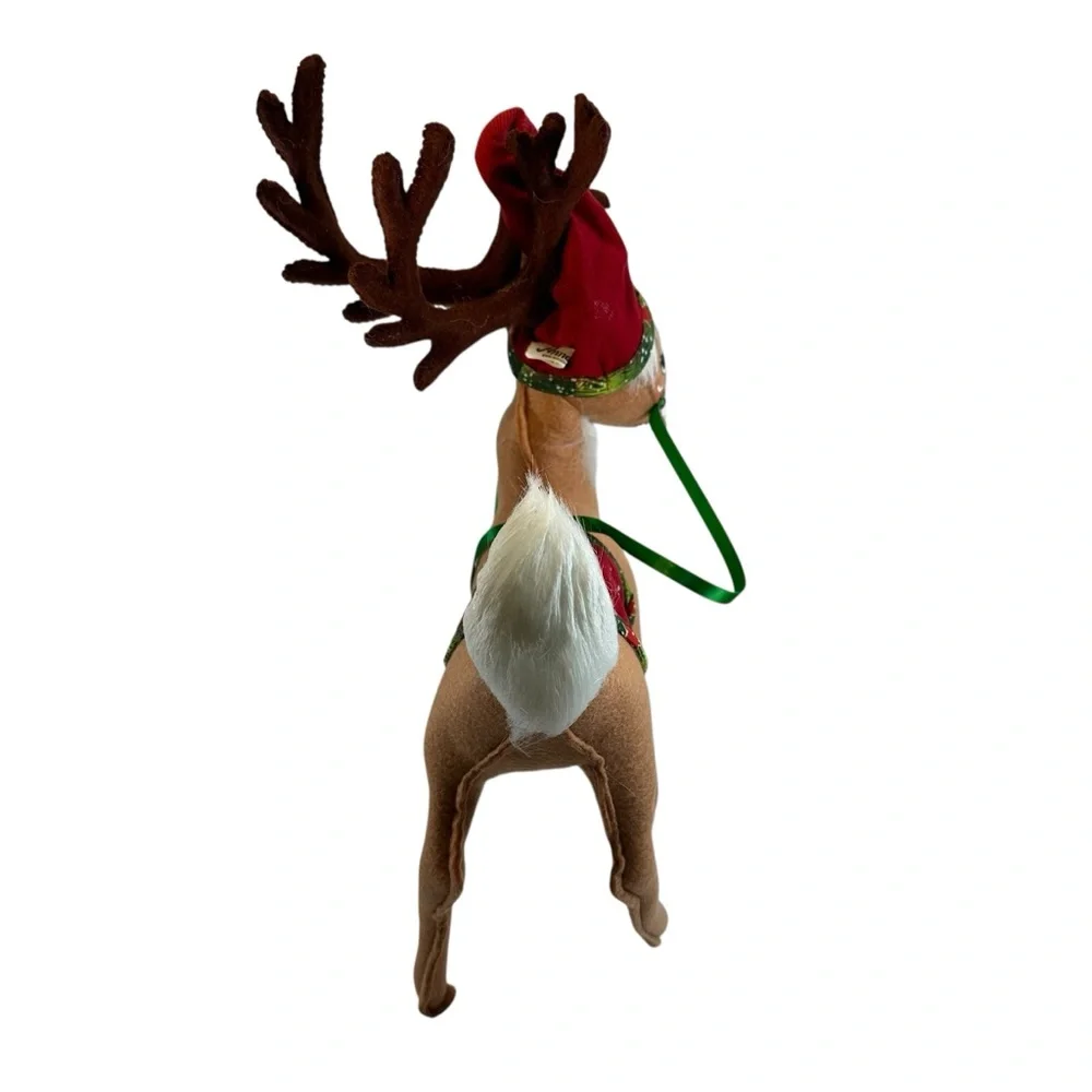 Annalee Christmas Reindeer 12” Santa Hat Holiday New - Picture 6 of 8